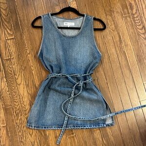 Zara Denim Tie-Waist Top